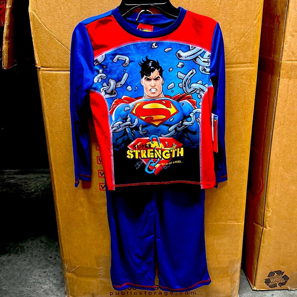 Superman Boys Blue  Long Sleeve Pajama Set